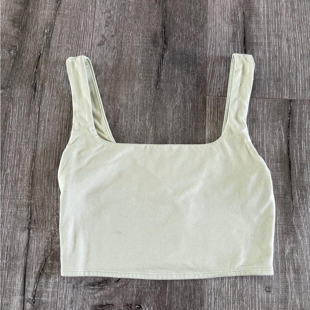 Reformation Lime Green Fitted Crop Tank Top